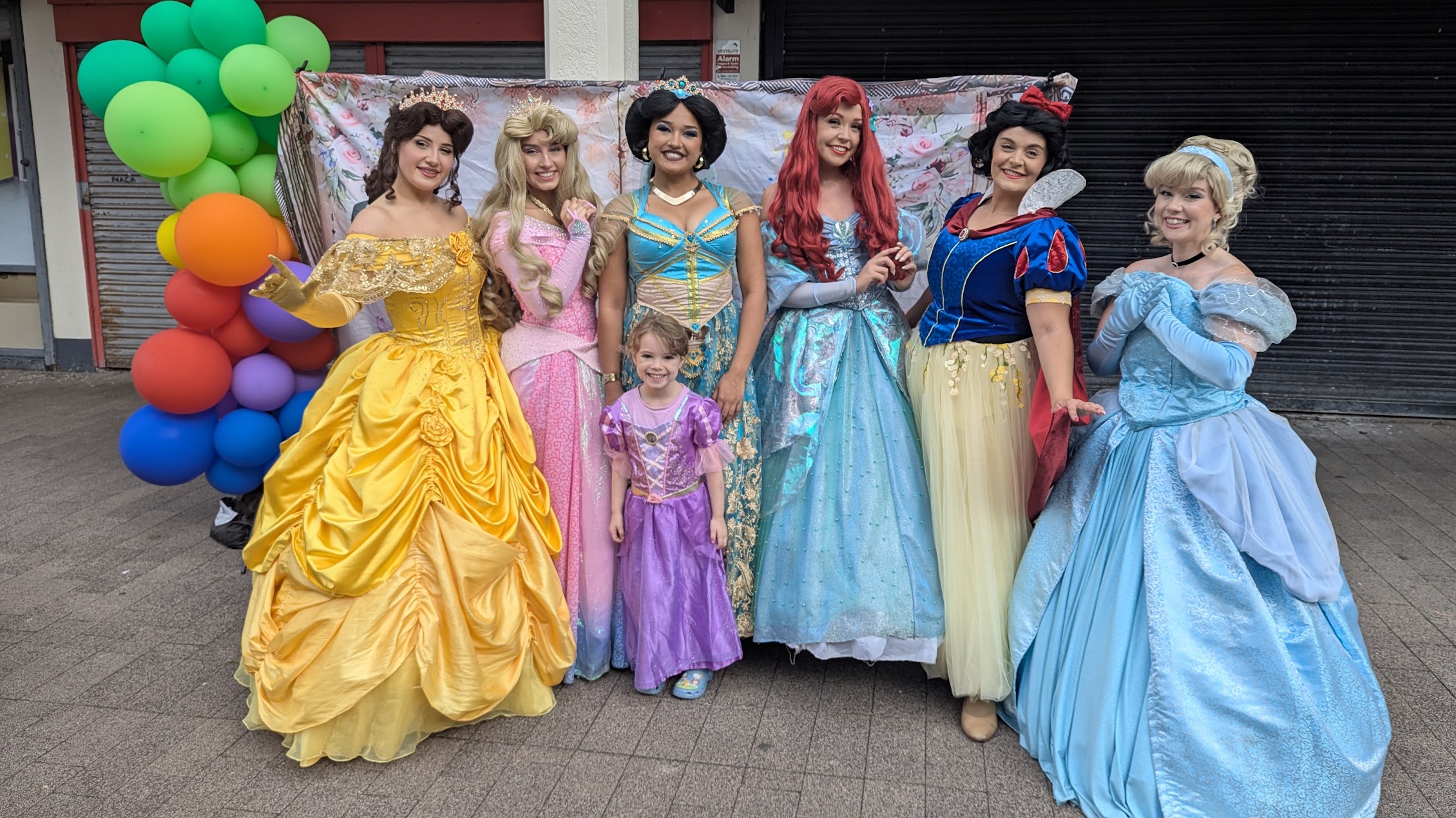 Costumed character performers at a family entertainment event